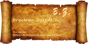 Breckner Zoltán névjegykártya